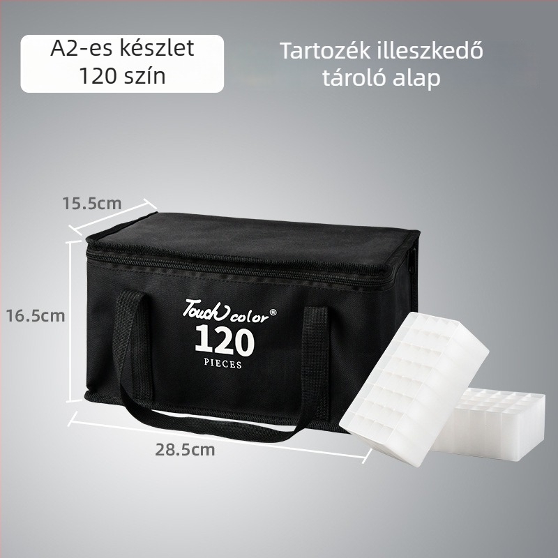 Vászonból készült marker tolltartó és tároló táska, hordozható hátizsák-stílusú tolltartó, 36/48/60/80 színhez