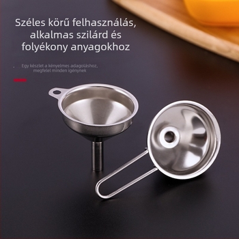 Rozsdamentes acél konyhai tölcsér széles szájú, olaj töltésére és folyadékok szűrésére