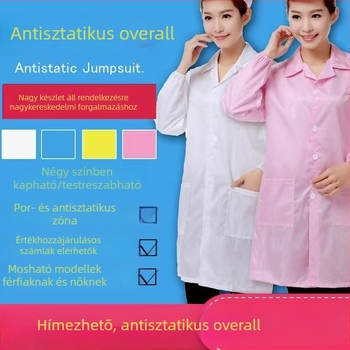Antisztatikus munkaruha elektronikai gyártáshoz – férfiaknak, két részes por- és statikus védelemmel