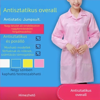 Antisztatikus munkaruha elektronikai gyártáshoz – férfiaknak, két részes por- és statikus védelemmel