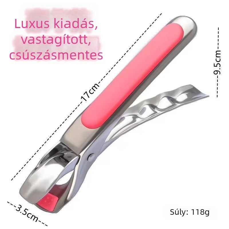 Rozsdamentes acél tálklipsz égésvédővel – multifunkcionális konyhai segédeszköz