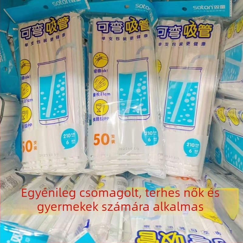 Egyedi csomagolású, eldobható hajlított műanyag szívószálak babáknak és anyáknak