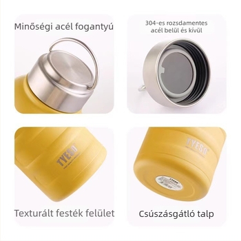 Minimalista termosz, 1000 ml kapacitás, hordozható, rozsdamentes acél, uniszex dizájn