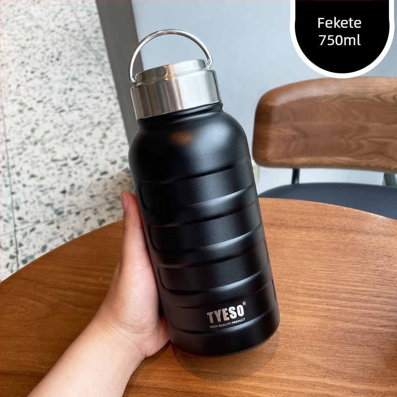 Minimalista termosz, 1000 ml kapacitás, hordozható, rozsdamentes acél, uniszex dizájn