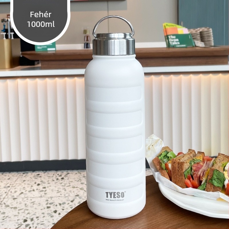 Minimalista termosz, 1000 ml kapacitás, hordozható, rozsdamentes acél, uniszex dizájn