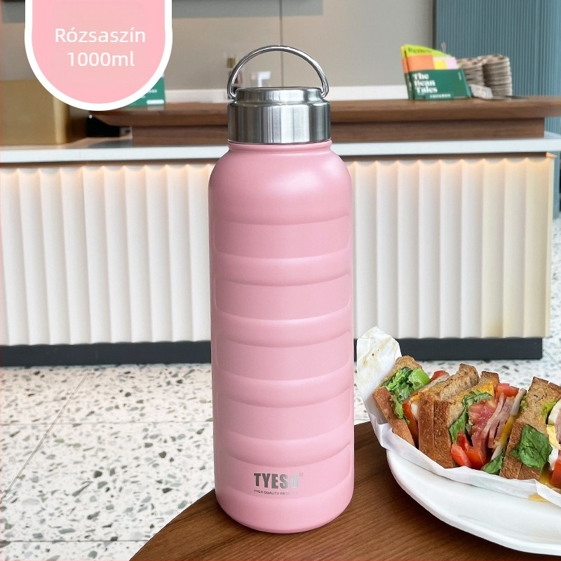 Minimalista termosz, 1000 ml kapacitás, hordozható, rozsdamentes acél, uniszex dizájn