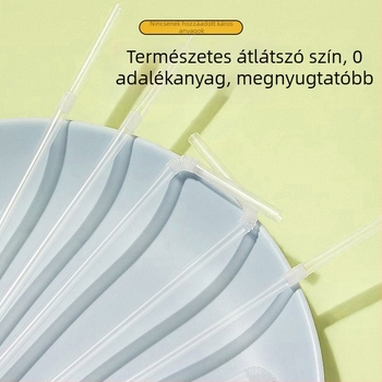 Egyszer használatos, hajlékony szívószál, egyedi csomagolásban, anyáknak és gyerekeknek, élelmiszer-minőségű PP-ből, vékony cső, dobozban.
