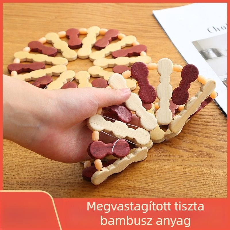 1/8 készlet bambusz tányéralátét és edény alátét, szigetelt étkezőasztalhoz otthoni használatra
