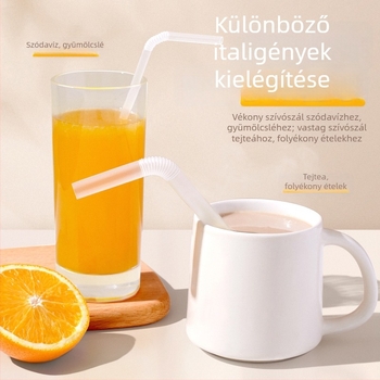 2 az 1-ben egyszer használtos szívószálak, dupla csővel, dobozos csomagolásban, hűtő mágneses rögzítéssel, gyerekeknek és anyáknak, vastag, görbe és vékony cső