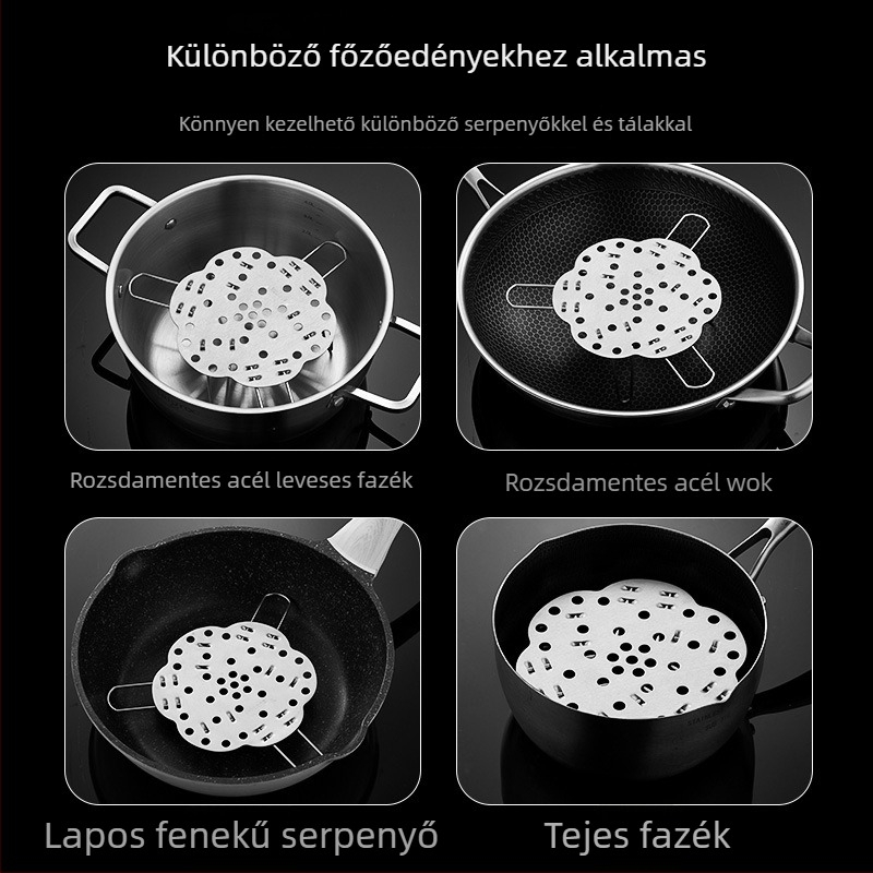 304 rozsdamentes acél összecsukható gőzölő állvány, többfunkciós, kinyitható és állítható konyhai pároló rács