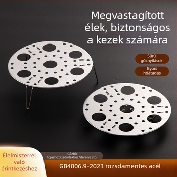 Összecsukható rozsdamentes acél gőzölő rács – konyhai, kör alakú, többfunkciós