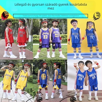 Gyerekeknek szóló kosárlabda szett, ujjatlan, két darabos sportos öltözet 3–8 éveseknek, nyárra