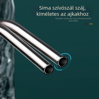 304 rozsdamentes acél szívószál készlet, élelmiszer-minőségű, környezetbarát, újrahasználható, hordozható, ideálisan tej- és kávéitalokhoz, otthoni használatra