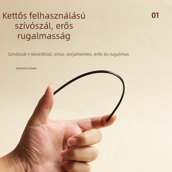 Egyszer használatos kávészívószál keverőpálcával, háromlyukas szívószál, élelmiszer-minőségű, gyümölcslevekhez, tejteához és szójatejhez