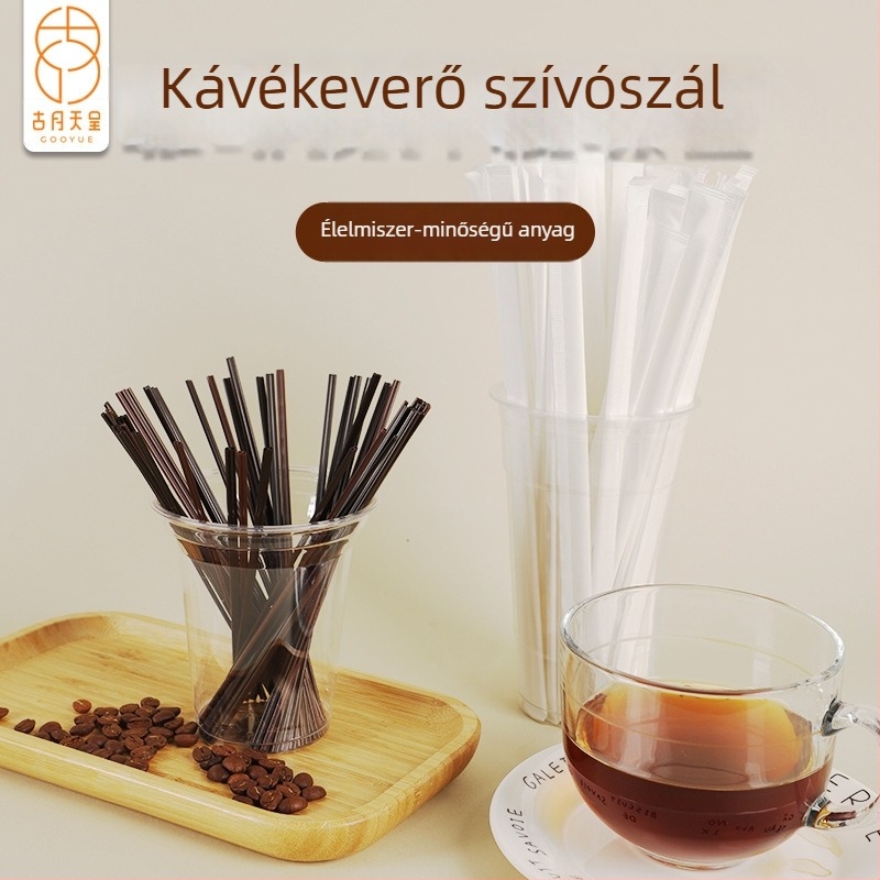 Egyszer használatos kávészívószál keverőpálcával, háromlyukas szívószál, élelmiszer-minőségű, gyümölcslevekhez, tejteához és szójatejhez