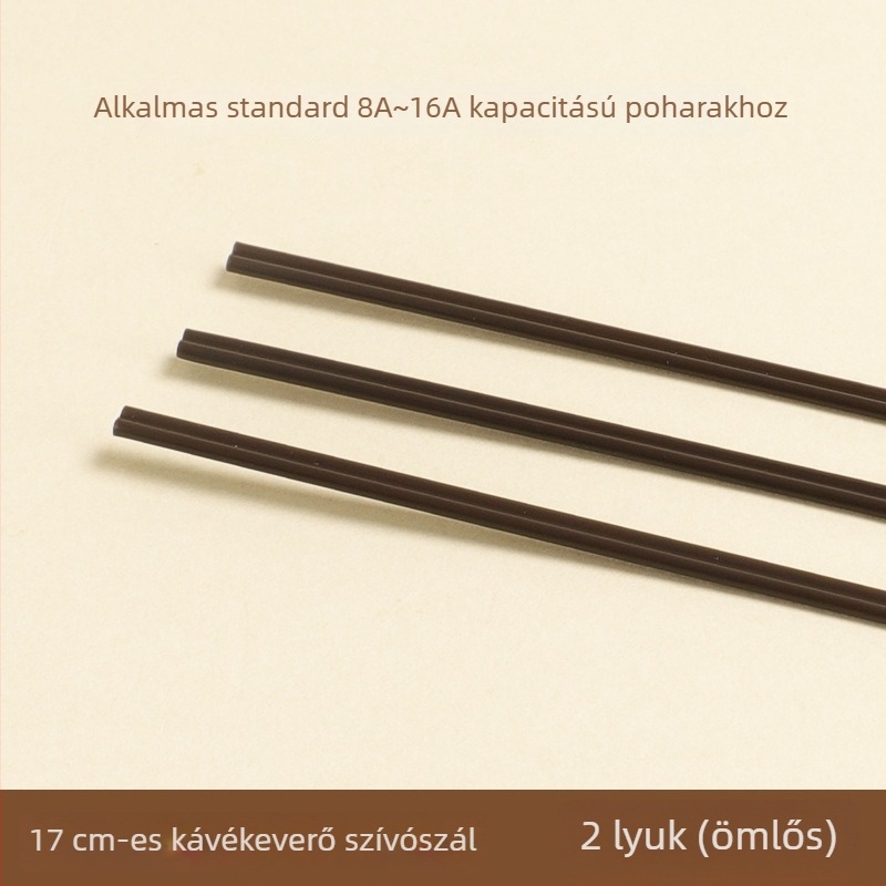 Egyszer használatos kávészívószál keverőpálcával, háromlyukas szívószál, élelmiszer-minőségű, gyümölcslevekhez, tejteához és szójatejhez