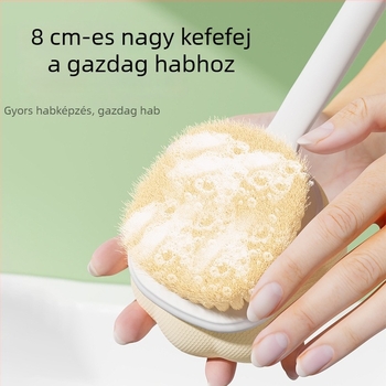 Hosszú nyelű, kétoldalas fürdőecset, gyengéd sörtékkel az egész test tisztítására, hátsó masszírozáshoz és fürdőszivacshoz