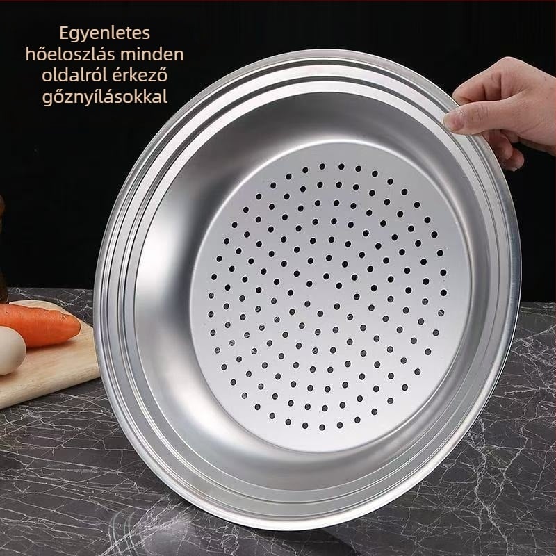 Rozsdamentes acélból készült gőzölő tálca wokhoz, 30–32–34 cm, gőzölő rács és kosár
