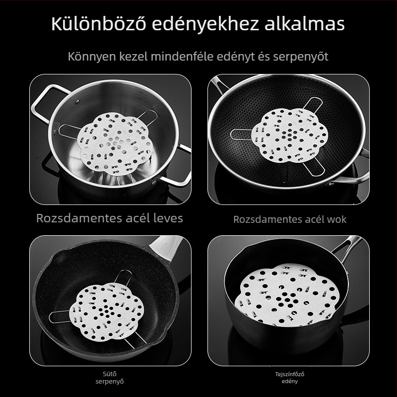 304 rozsdamentes acélból készült, multifunkcionális gőzölő állvány, összehajtható és kinyitható, vastagított konyhai gőzölő rács, magas lábú vízválasztó tálca, edényalátét