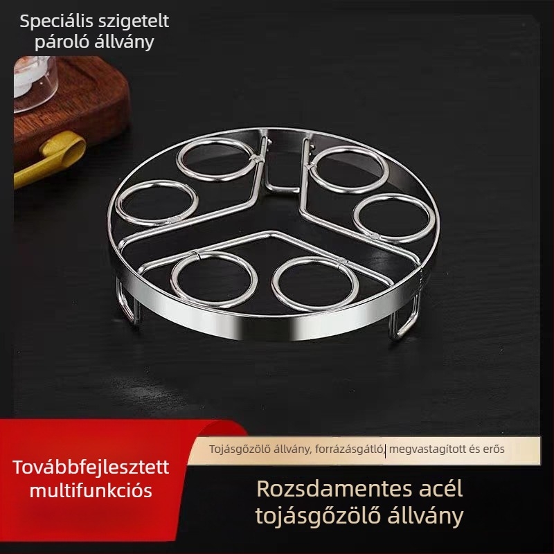Új rozsdamentes acél gőzítő állvány, háromlábú, égésálló, többfunkciós gőzítő állvány tojásokhoz és a konyhához