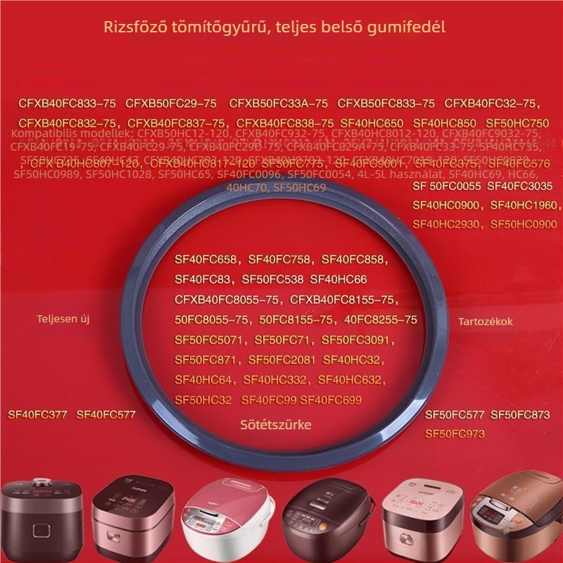 Szilikon tömítőgyűrű Supor rizsfőzőhöz gömbölyű kivitelben, modell SFB40FC77/50FC750, kivehető belső fedél
