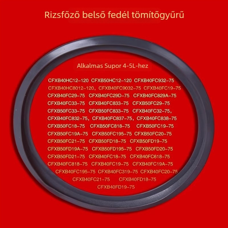 Szilikon tömítőgyűrű Supor rizsfőzőhöz gömbölyű kivitelben, modell SFB40FC77/50FC750, kivehető belső fedél