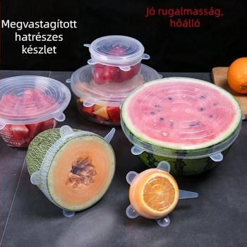 12 darabos szilikon fedő készlet tálakhoz, univerzális zárófedők élelmiszertároláshoz