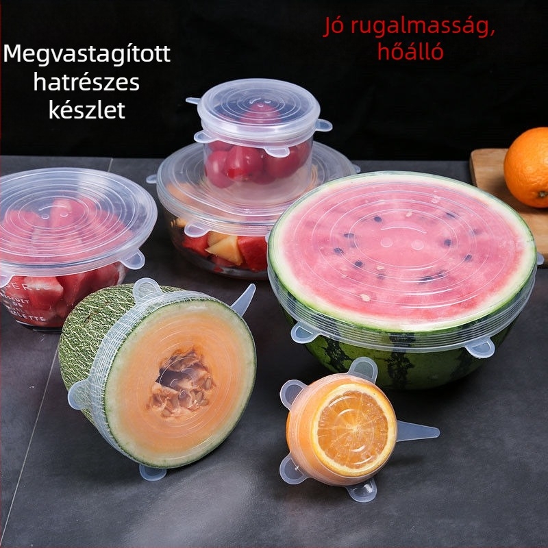 12 darabos szilikon fedő készlet tálakhoz, univerzális zárófedők élelmiszertároláshoz
