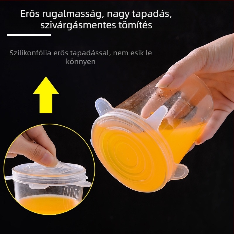 12 darabos szilikon fedő készlet tálakhoz, univerzális zárófedők élelmiszertároláshoz