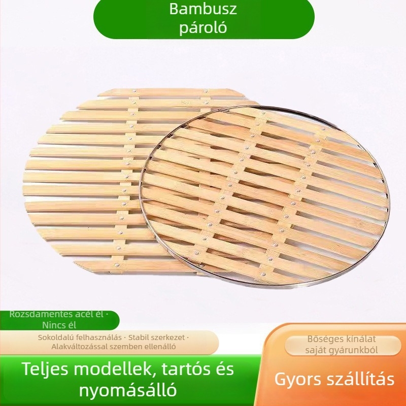 Többfunkciós bambusz rács gőzöléshez, sütéshez és grillezéshez
