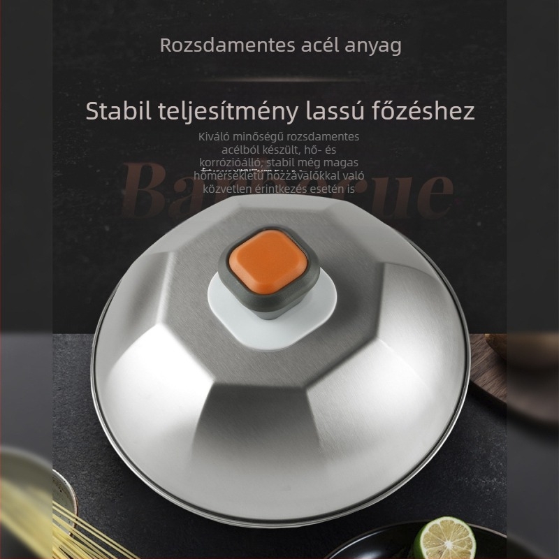 9 hüvelykes rozsdamentes acél grillfedél nyolcszögletű, steakhez és teppanyakihoz