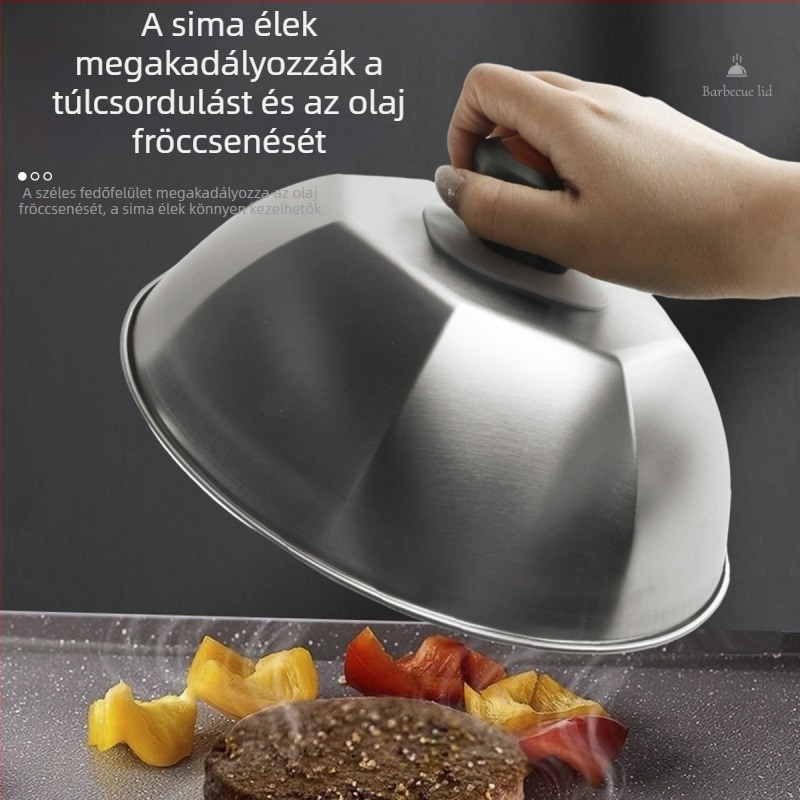 9 hüvelykes rozsdamentes acél grillfedél nyolcszögletű, steakhez és teppanyakihoz