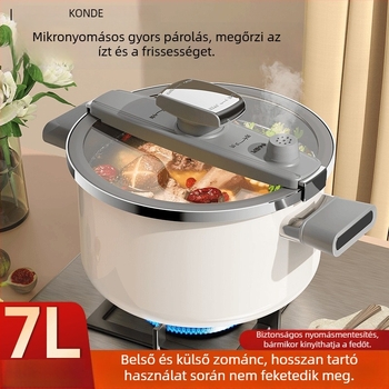 Emailezett mikronyomású levesfőző edény, nagy kapacitású, otthoni használatra, kompatibilis gázzal és indukcióval