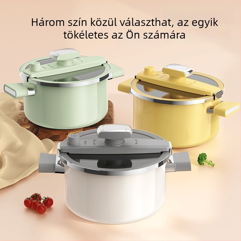 Emailezett mikronyomású levesfőző edény, nagy kapacitású, otthoni használatra, kompatibilis gázzal és indukcióval