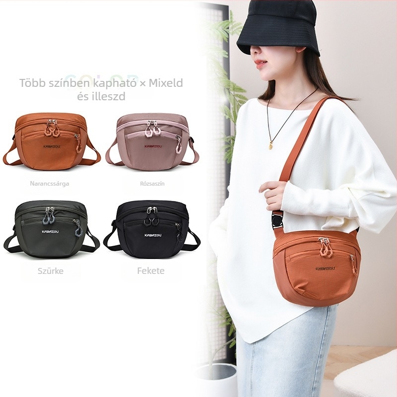 Női nylonos crossbody válltáska, könnyű, mindennapi használatra, ovális kagylóformájú stílusban, magas minőségű, nagy kapacitású utazáshoz és hétköznapokra.