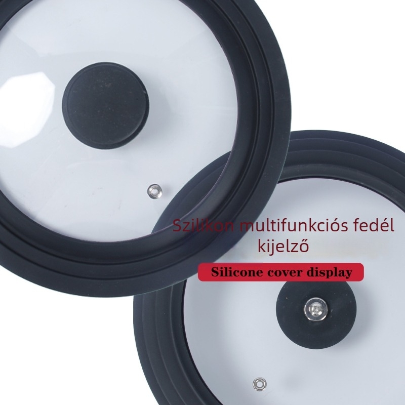 Szilikon‑üvegfedő három–az–egyben tömítéssel, alacsony nyomású üveg, élelmiszer-biztonságos tömítés, túlfolyás elleni