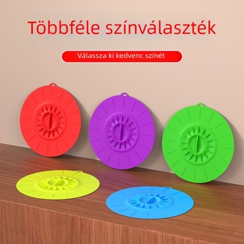 Öt darabos szilikon ételtároló fedő készlet, edények és tálak számára, légmentesen záródó, megakadályozza a kiömlést
