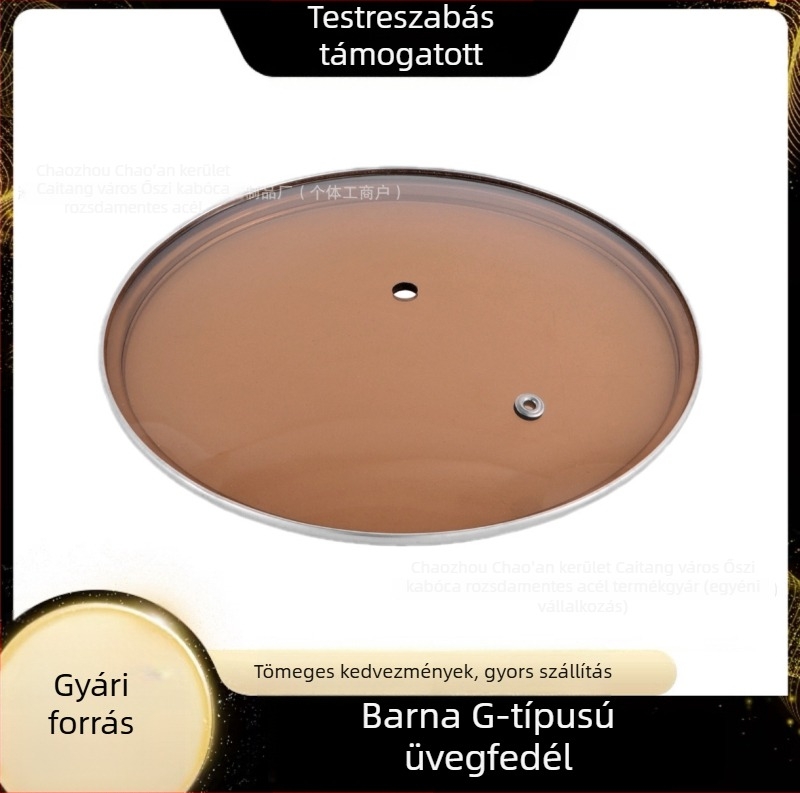 G-típus edzett üvegből készült fazékfedő, kerek, wokhoz való