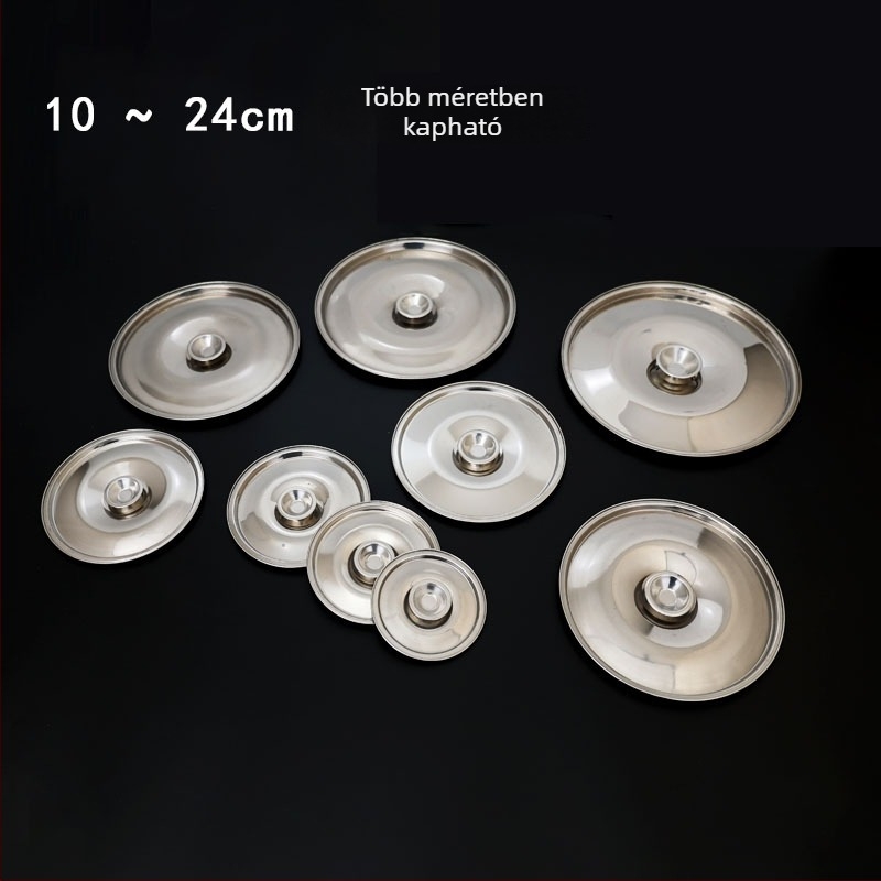 Mágnes nélküli rozsdamentes acél fedél, hengeres kivitel, 10 cm-es fazékfedő, univerzális többfunkciós fedél