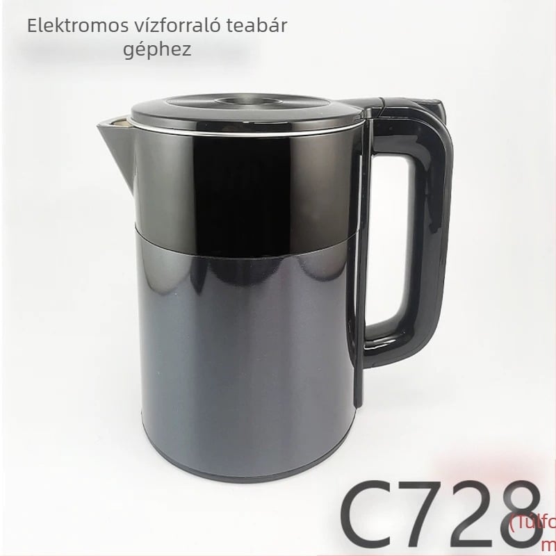 C728 Rozsdamentes acél vízforraló, anti-töltés, vízérzékelés, duplafalú kialakítás, égés elleni védelem, gyors teafőzés