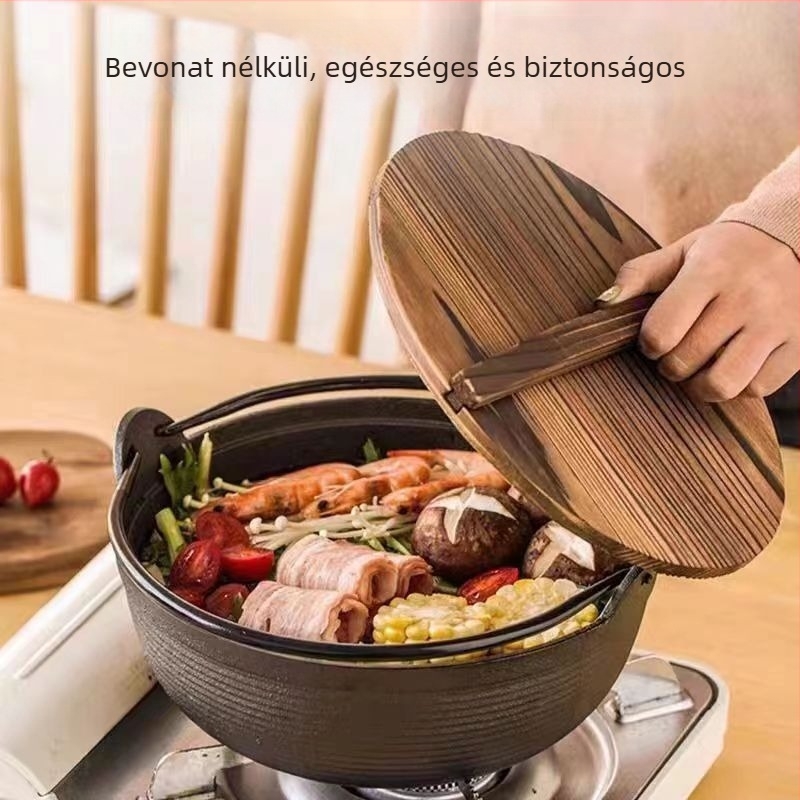 Japán sukiyaki fazék öntöttvasból bevonat nélküli