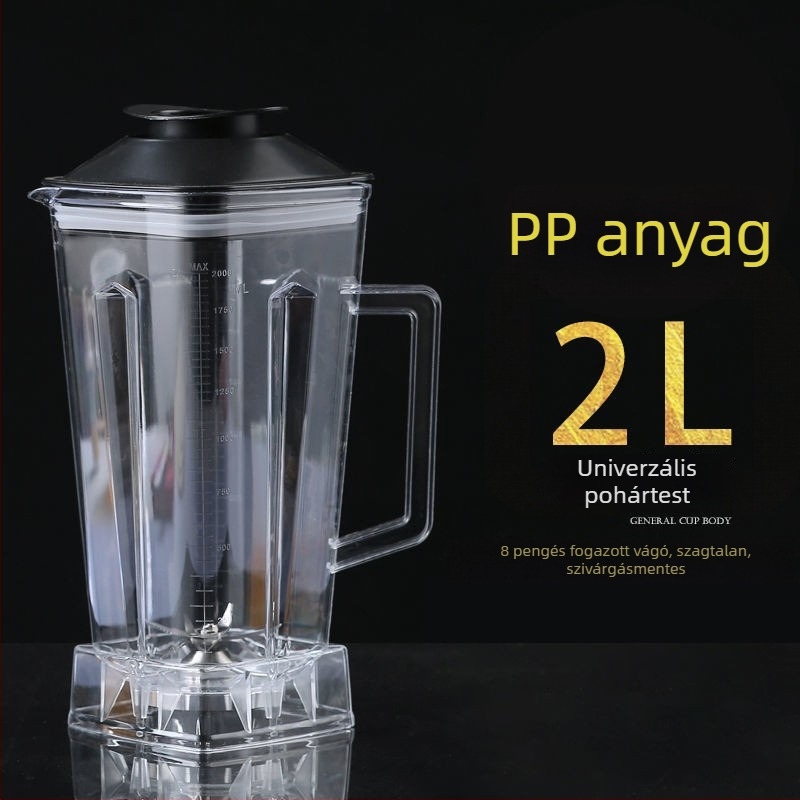 2 literes blender pohárkészlet kereskedelmi használatra, nagy kapacitású szójatej-készítő pohár, gyümölcslé pohár és élelmiszer-feldolgozó műanyag pohár