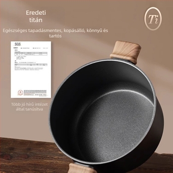 Titánium tapadásmentes leveses fazék gőzöléshez és pároláshoz, kettős füllel, indukciós és gáztűzhellyel kompatibilis, 3,1–4 L