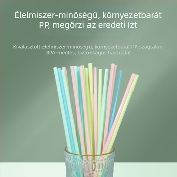 Színes, egyenként csomagolt átlátszó szívószálak italokhoz – vékony, hosszú egyenes szívószálak gyümölcsléhez, szója tejhez és turmixokhoz