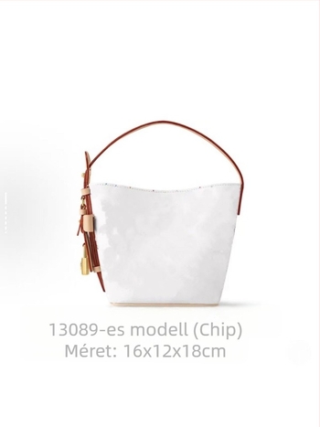 Donkey25 Új modell Allinbb monogramos női crossbody táska – Fehér bőr bucket táska, hengeres forma, egy vállpánt