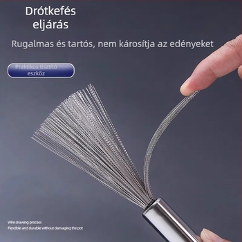 Rozsdamentes acél edényecset hosszú nyéllel