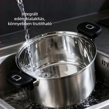 Háromrétegű acél nyomásos fazék, 304 rozsdamentes acélból, robusztus kivitel, többfunkciós tűzhelyhez
