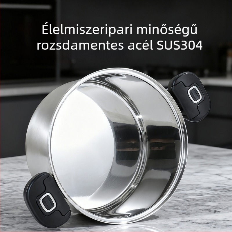 Háromrétegű acél nyomásos fazék, 304 rozsdamentes acélból, robusztus kivitel, többfunkciós tűzhelyhez