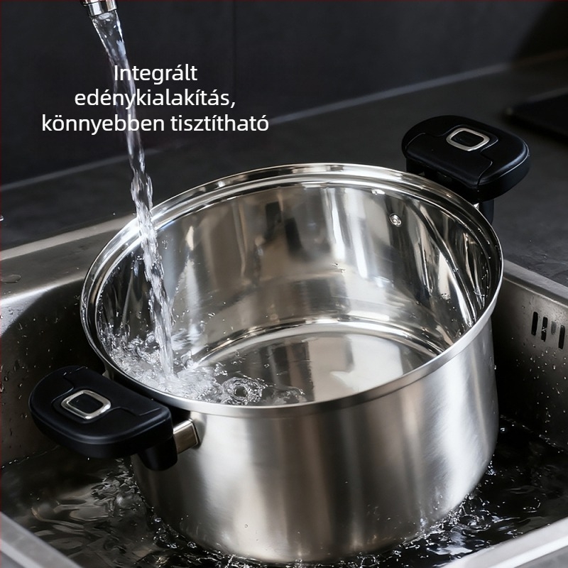 Háromrétegű acél nyomásos fazék, 304 rozsdamentes acélból, robusztus kivitel, többfunkciós tűzhelyhez