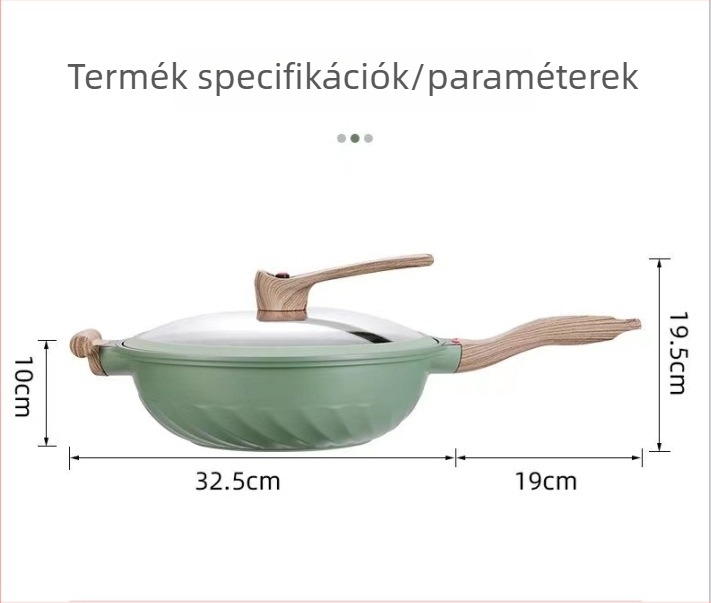 Maifan kő tapadásmentes konyhai edények: serpenyő és edény indukciós vagy gáztűzhelyhez, modell 32